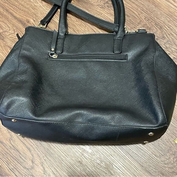 Kenneth Cole Reaction Triple Entry Harriet Handbag Purse Black w/ Gold Hardware - Picture 11 of 14